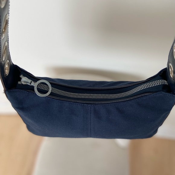 Vintage Gianfranco Ferre Canvas Shoulder Bag with Metal Eyelet Trim - Picture 4 of 9